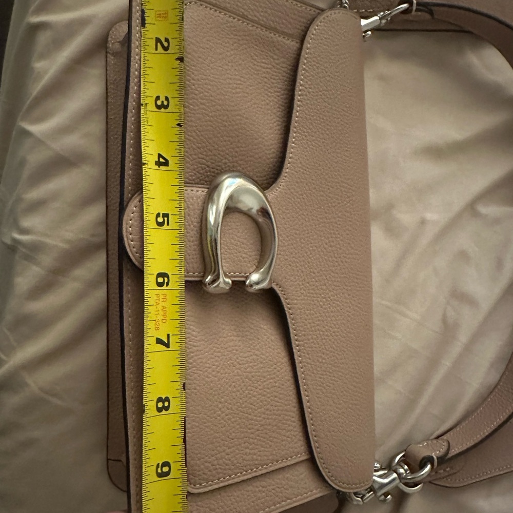 Coach Pebbled Leather Shoulder Bag in Taupe - Picture 11 of 12